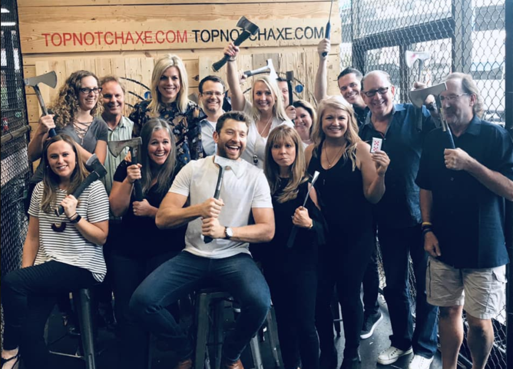 Brett Eldredge at Top Notch Axe Throwing in downtown STL